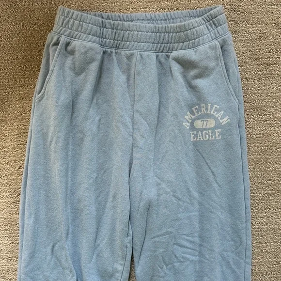 AEO Light Blue Boyfriend Joggers - Picture 2 of 7